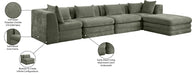 Meridian Furniture - Stellar 152" Green Chenille Fabric Upholstered 5Pc. Sectional - 608Green-Sec5A - GreatFurnitureDeal