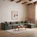 Meridian Furniture - Stellar 152" Green Chenille Fabric Upholstered 5Pc. Sectional - 608Green-Sec5A - GreatFurnitureDeal