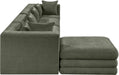 Meridian Furniture - Stellar 152" Green Chenille Fabric Upholstered 5Pc. Sectional - 608Green-Sec5A - GreatFurnitureDeal