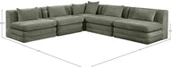 Meridian Furniture - Stellar 114" Green Chenille Fabric Upholstered 5Pc. Sectional - 608Green-Sec5B - GreatFurnitureDeal
