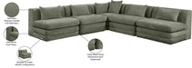 Meridian Furniture - Stellar 114" Green Chenille Fabric Upholstered 5Pc. Sectional - 608Green-Sec5B - GreatFurnitureDeal