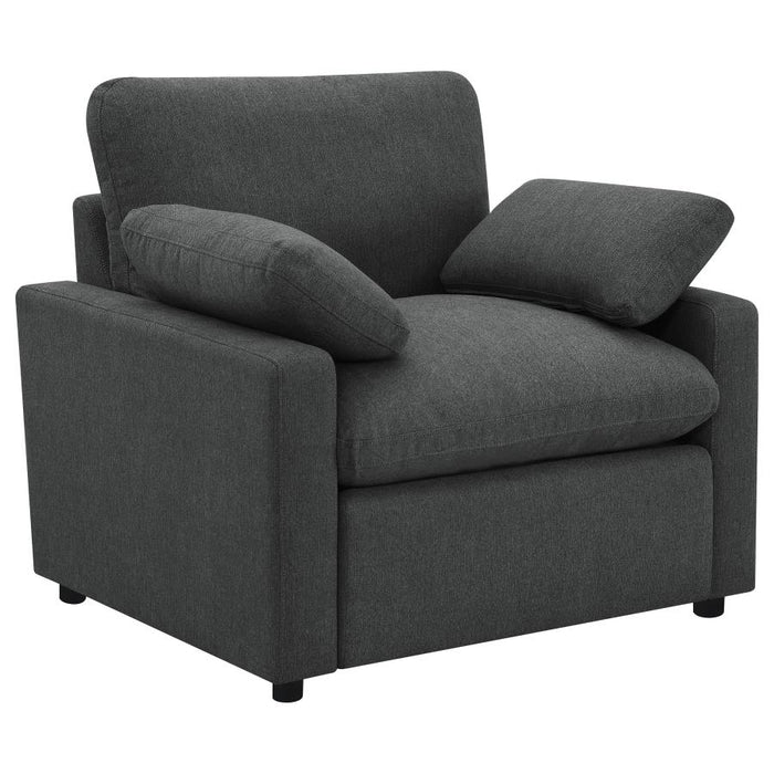 Coaster Furniture - Collins Upholstered Power Recliner Chair Dark Grey - 609533P - GreatFurnitureDeal