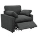 Coaster Furniture - Collins Upholstered Power Recliner Chair Dark Grey - 609533P - GreatFurnitureDeal