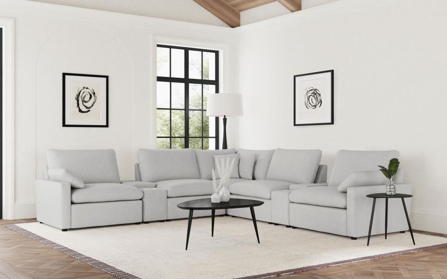 Coaster Furniture - Collins 7-Piece Modular Power Reclining Sectional Grey - 609560P-SETA - GreatFurnitureDeal
