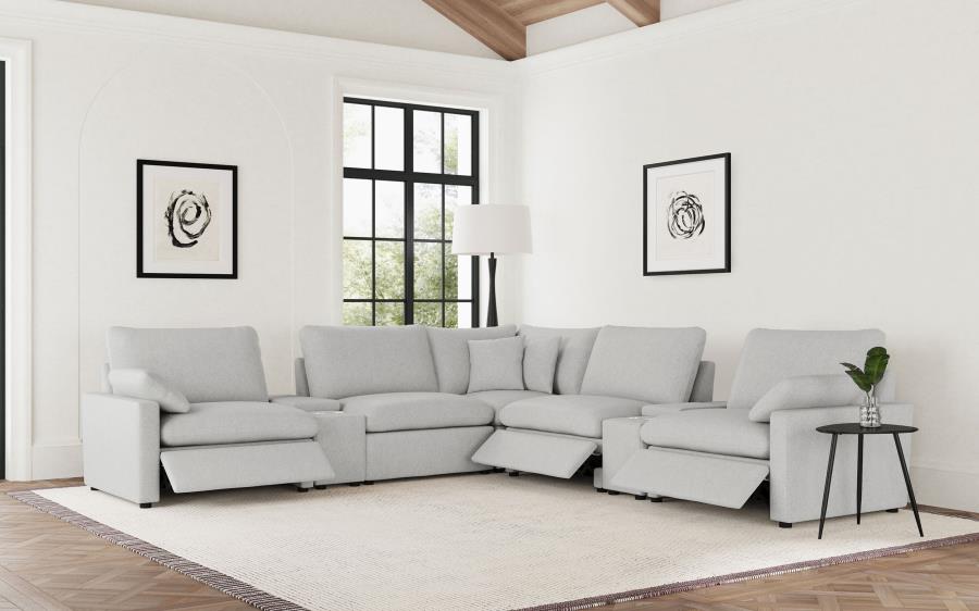 Coaster Furniture - Collins 7-Piece Modular Power Reclining Sectional Grey - 609560P-SETA - GreatFurnitureDeal