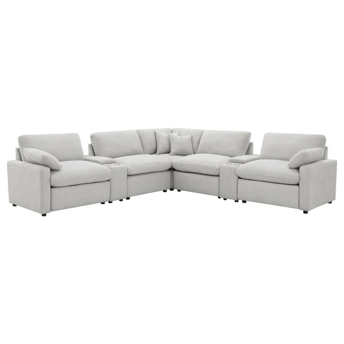 Coaster Furniture - Collins 7-Piece Modular Power Reclining Sectional Grey - 609560P-SETA - GreatFurnitureDeal
