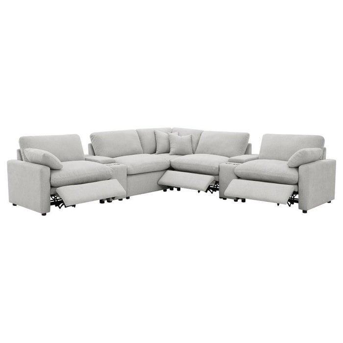 Coaster Furniture - Collins 7-Piece Modular Power Reclining Sectional Grey - 609560P-SETA - GreatFurnitureDeal