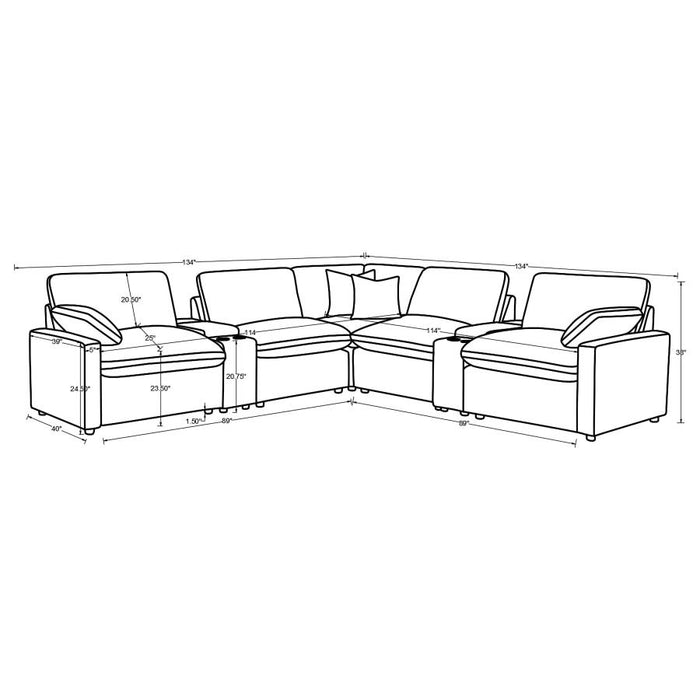Coaster Furniture - Collins 7-Piece Modular Power Reclining Sectional Grey - 609560P-SETA - GreatFurnitureDeal