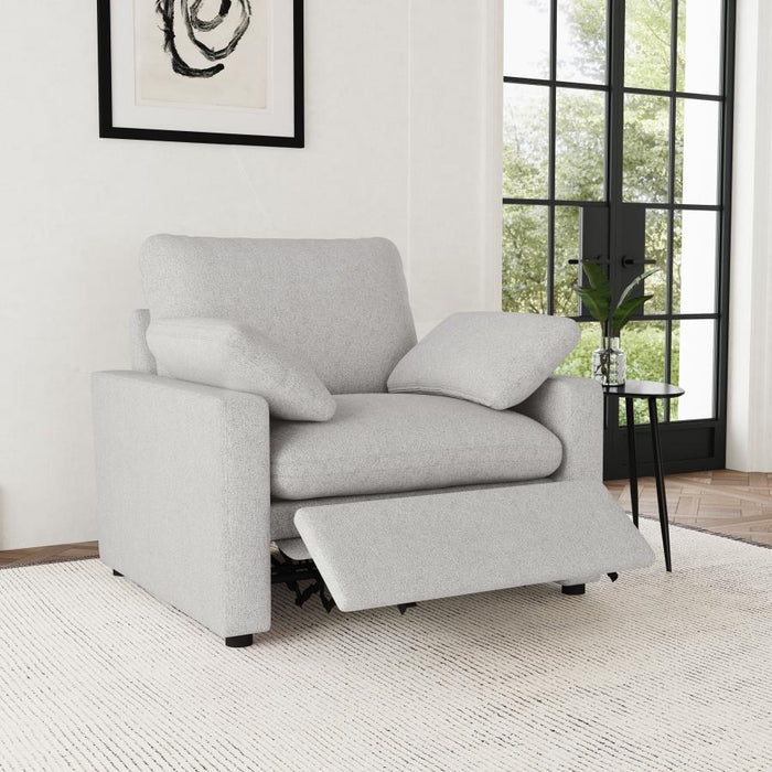 Coaster Furniture - Collins Upholstered Power Recliner Chair Grey - 609563P - GreatFurnitureDeal