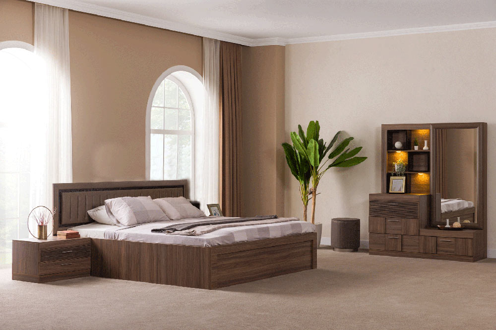ESF Furniture - Lindo Dresser with Mirror w/led in Brown Tones - LINDODRESSERMIRROR