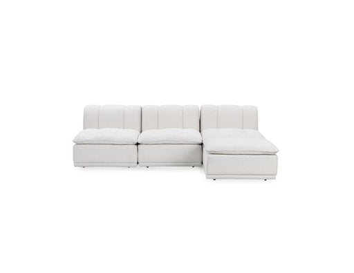 Classic Home - Haven Upholstered 4 Piece Modular Sofa w/ Ottoman in White - 6102SF123 - GreatFurnitureDeal
