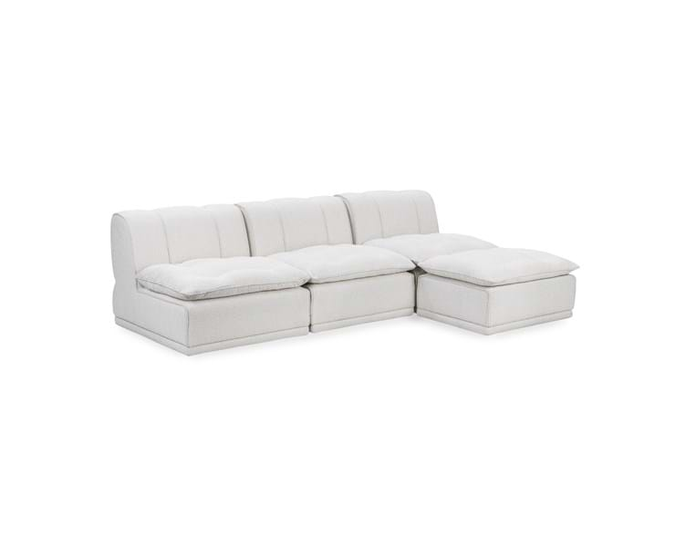 Classic Home Furniture - Haven Leather 4 Piece Modular Sofa w/ Ottoman - 6102SF123 - GreatFurnitureDeal