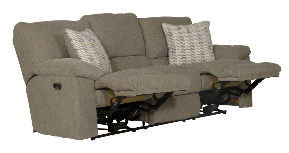 Catnapper - Tyler 2 Piece Power Reclining Sofa Set in Pewter/Barley - 61061-62-PEWTER - GreatFurnitureDeal