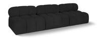 Meridian Furniture - Ames 102" Black Boucle Fabric Upholstered 3pc. Armless Sofa - 611Black-S102B - GreatFurnitureDeal