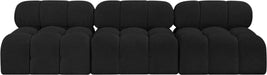 Meridian Furniture - Ames 102" Black Boucle Fabric Upholstered 3pc. Armless Sofa - 611Black-S102B - GreatFurnitureDeal