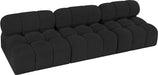 Meridian Furniture - Ames 102" Black Boucle Fabric Upholstered 3pc. Armless Sofa - 611Black-S102B - GreatFurnitureDeal