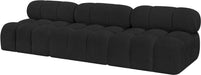 Meridian Furniture - Ames 102" Black Boucle Fabric Upholstered 3pc. Armless Sofa - 611Black-S102B - GreatFurnitureDeal