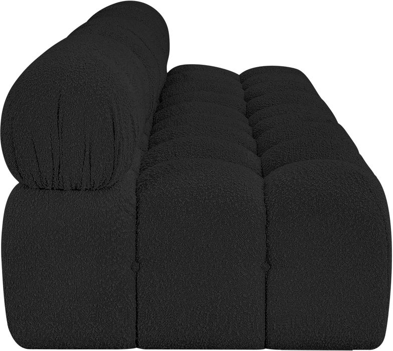 Meridian Furniture - Ames 102" Black Boucle Fabric Upholstered 3pc. Armless Sofa - 611Black-S102B - GreatFurnitureDeal