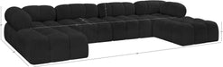 Meridian Furniture - Ames 136" Black Boucle Fabric Upholstered 6pc. Sectional - 611Black-Sec6D - GreatFurnitureDeal