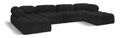 Meridian Furniture - Ames 136" Black Boucle Fabric Upholstered 6pc. Sectional - 611Black-Sec6D - GreatFurnitureDeal