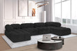 Meridian Furniture - Ames 136" Black Boucle Fabric Upholstered 6pc. Sectional - 611Black-Sec6D - GreatFurnitureDeal