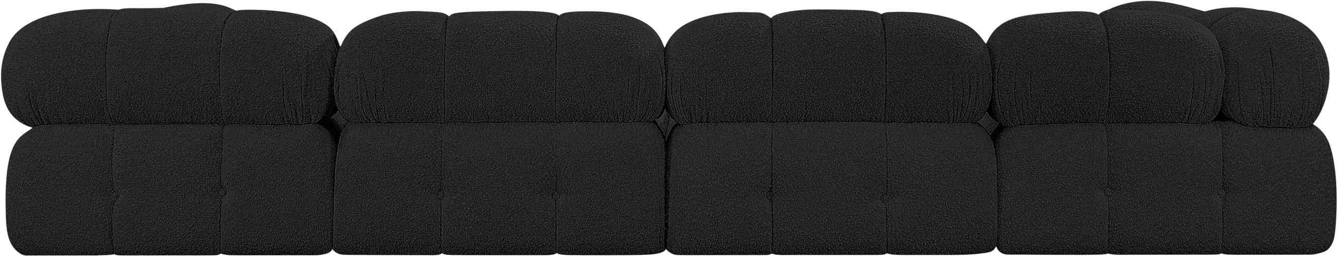 Meridian Furniture - Ames 136" Black Boucle Fabric Upholstered 6pc. Sectional - 611Black-Sec6D - GreatFurnitureDeal
