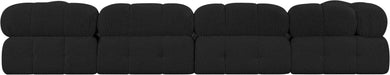 Meridian Furniture - Ames 136" Black Boucle Fabric Upholstered 6pc. Sectional - 611Black-Sec6D - GreatFurnitureDeal