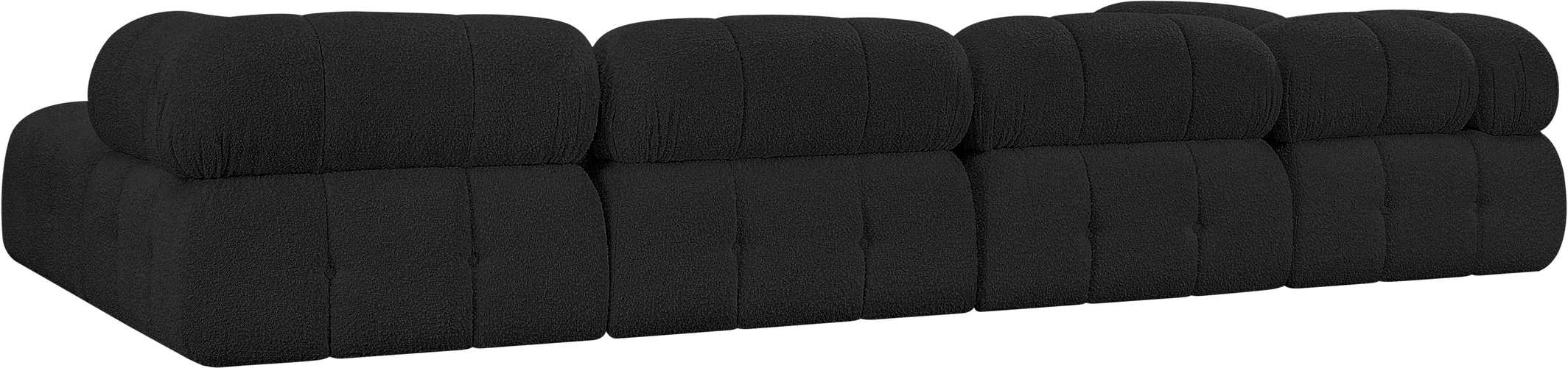 Meridian Furniture - Ames 136" Black Boucle Fabric Upholstered 6pc. Sectional - 611Black-Sec6D - GreatFurnitureDeal