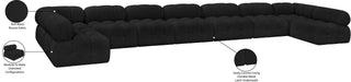 Meridian Furniture - Ames 204" Black Boucle Fabric Upholstered 9pc. Sectional - 611Black-Sec9A - GreatFurnitureDeal