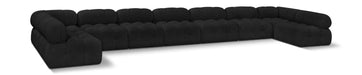 Meridian Furniture - Ames 204" Black Boucle Fabric Upholstered 9pc. Sectional - 611Black-Sec9A - GreatFurnitureDeal