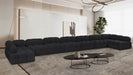 Meridian Furniture - Ames 204" Black Boucle Fabric Upholstered 9pc. Sectional - 611Black-Sec9A - GreatFurnitureDeal