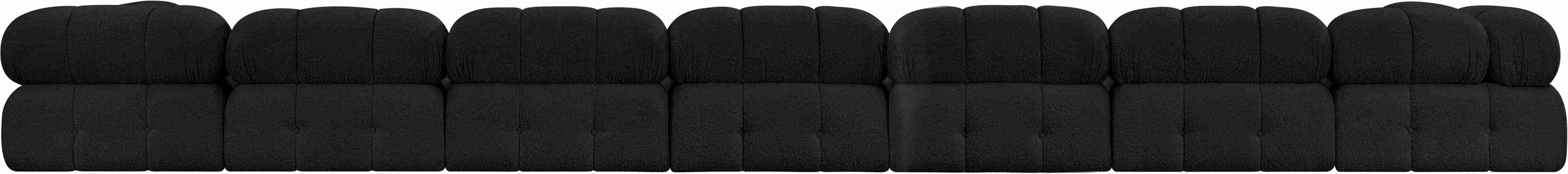 Meridian Furniture - Ames 204" Black Boucle Fabric Upholstered 9pc. Sectional - 611Black-Sec9A - GreatFurnitureDeal