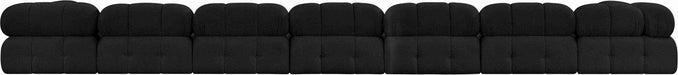 Meridian Furniture - Ames 204" Black Boucle Fabric Upholstered 9pc. Sectional - 611Black-Sec9A - GreatFurnitureDeal
