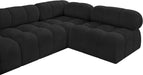 Meridian Furniture - Ames 204" Black Boucle Fabric Upholstered 9pc. Sectional - 611Black-Sec9A - GreatFurnitureDeal