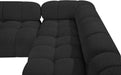 Meridian Furniture - Ames 204" Black Boucle Fabric Upholstered 9pc. Sectional - 611Black-Sec9A - GreatFurnitureDeal