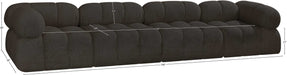 Meridian Furniture - Ames 136" Brown Boucle Fabric Upholstered 4pc. Sofa - 611Brown-S136A - GreatFurnitureDeal