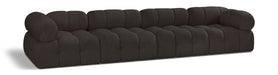 Meridian Furniture - Ames 136" Brown Boucle Fabric Upholstered 4pc. Sofa - 611Brown-S136A - GreatFurnitureDeal