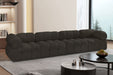 Meridian Furniture - Ames 136" Brown Boucle Fabric Upholstered 4pc. Sofa - 611Brown-S136A - GreatFurnitureDeal