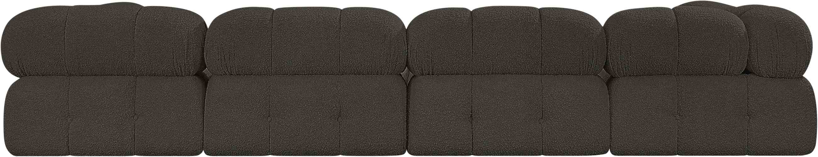 Meridian Furniture - Ames 136" Brown Boucle Fabric Upholstered 4pc. Sofa - 611Brown-S136A - GreatFurnitureDeal