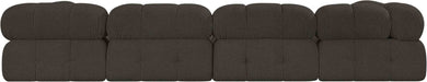 Meridian Furniture - Ames 136" Brown Boucle Fabric Upholstered 4pc. Sofa - 611Brown-S136A - GreatFurnitureDeal