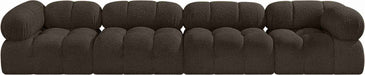 Meridian Furniture - Ames 136" Brown Boucle Fabric Upholstered 4pc. Sofa - 611Brown-S136A - GreatFurnitureDeal