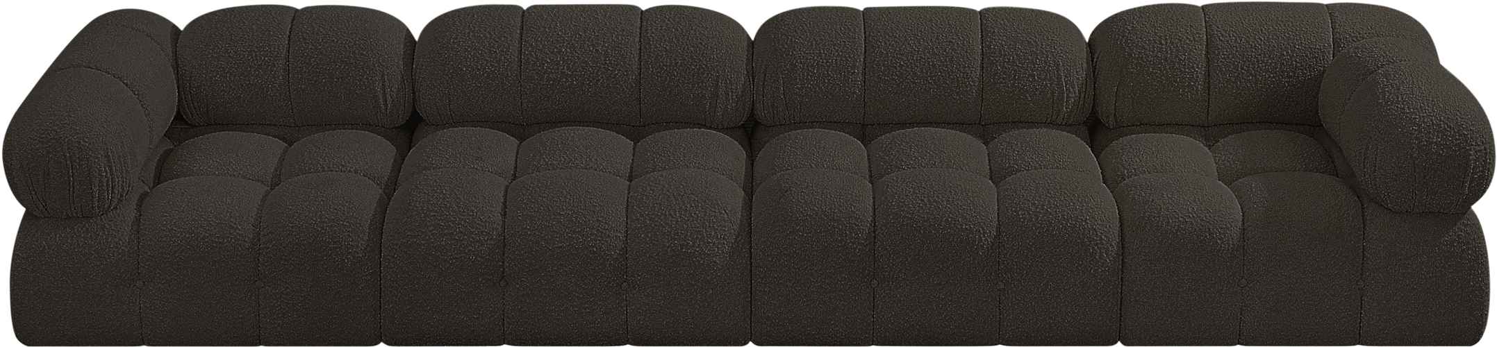 Meridian Furniture - Ames 136" Brown Boucle Fabric Upholstered 4pc. Sofa - 611Brown-S136A - GreatFurnitureDeal
