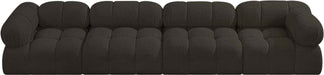 Meridian Furniture - Ames 136" Brown Boucle Fabric Upholstered 4pc. Sofa - 611Brown-S136A - GreatFurnitureDeal
