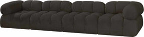 Meridian Furniture - Ames 136" Brown Boucle Fabric Upholstered 4pc. Sofa - 611Brown-S136A - GreatFurnitureDeal