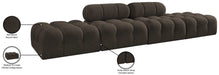 Meridian Furniture - Ames 136" Brown Boucle Fabric Upholstered 4pc. Sofa - 611Brown-S136C - GreatFurnitureDeal