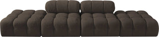 Meridian Furniture - Ames 136" Brown Boucle Fabric Upholstered 4pc. Sofa - 611Brown-S136C - GreatFurnitureDeal