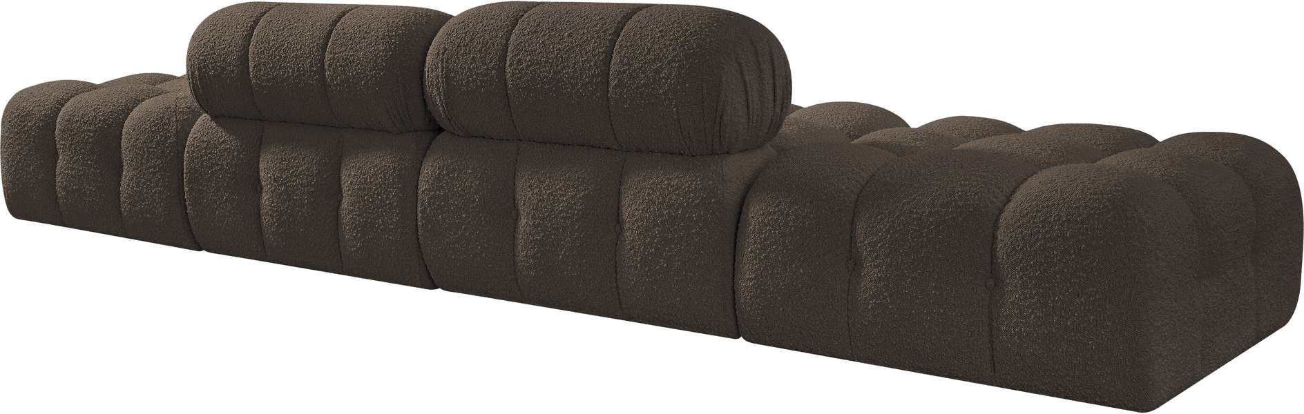 Meridian Furniture - Ames 136" Brown Boucle Fabric Upholstered 4pc. Sofa - 611Brown-S136C - GreatFurnitureDeal