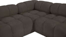 Meridian Furniture - Ames 102" Brown Boucle Fabric Upholstered 5pc. Sectional - 611Brown-Sec5D - GreatFurnitureDeal