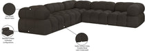 Meridian Furniture - Ames 102" Brown Boucle Fabric Upholstered 5pc. Sectional - 611Brown-Sec5D - GreatFurnitureDeal