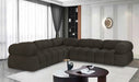 Meridian Furniture - Ames 102" Brown Boucle Fabric Upholstered 5pc. Sectional - 611Brown-Sec5D - GreatFurnitureDeal